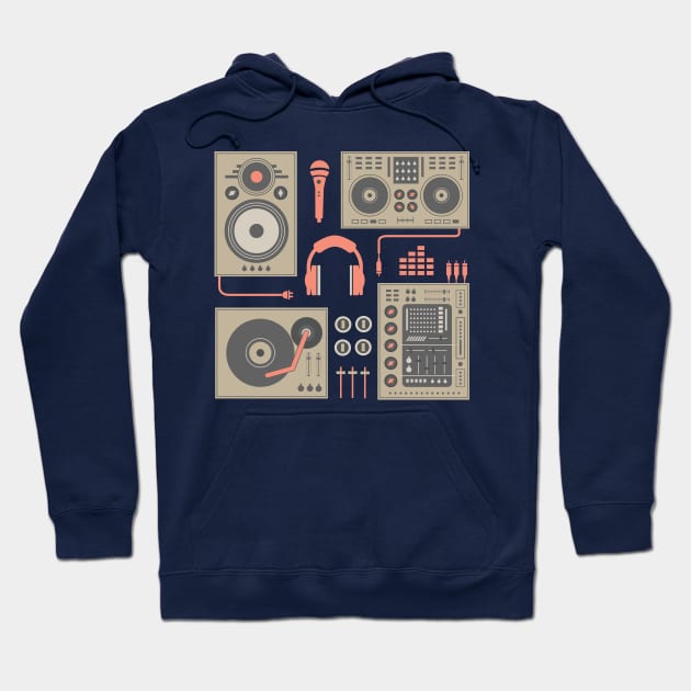 DJ Turntable Set Hoodie by Digster